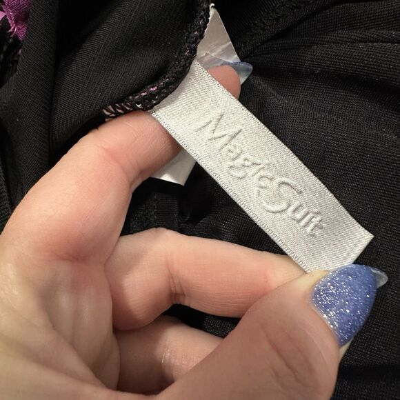 Magicsuit Lisa One Piece Swimsuit Size 10 Pink Purple Black Underwire Beaded - Picture 5 of 7